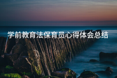 学前教育法保育员体味总结(二十九篇)